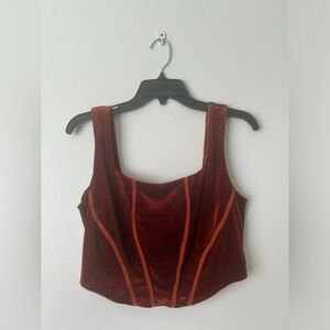 Velvet cropped top size large